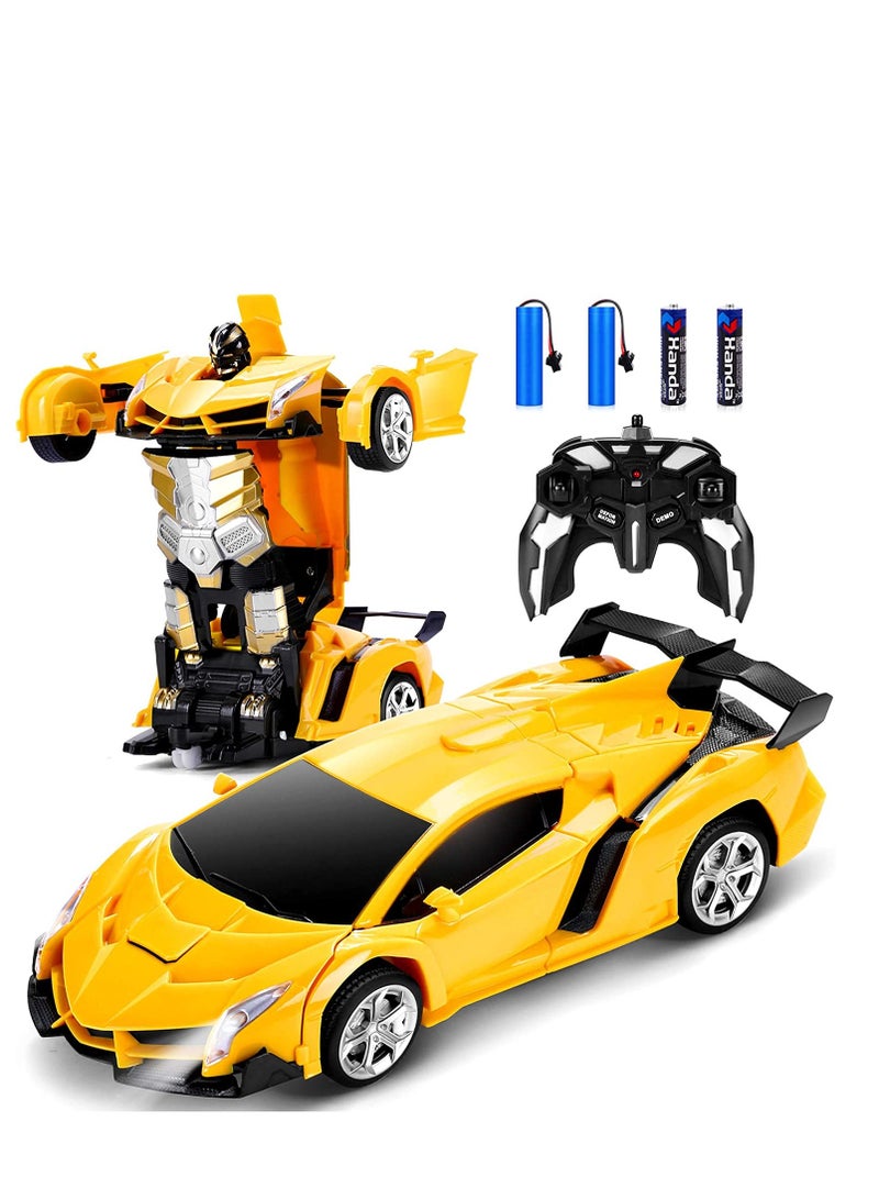 AROAQ Remote Control Car Transform Robot RC Car with 40MHz Version Remote And One Button Transforming 360 Degree Rotation Drifting  - Image 1