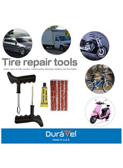 Duravel Duravel Motorcycle Car Tubeless Tire Puncture Repair Tool Kit, Vulcanizing Strips  - Image 4
