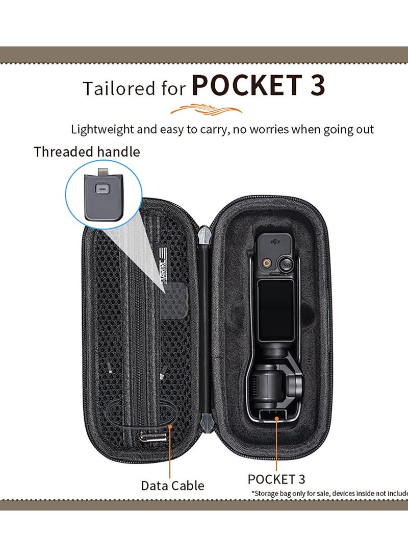 Camera Case for Osmo Pocket 3, Portable Carrying Case PU Leather Storage Bag for DJI Osmo Pocket 3 Creator Combo Accessories - Image 3