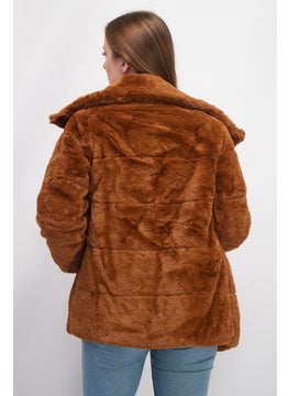 NVLT Women Textured Soft Shell Jacket, Brown  - Image 3