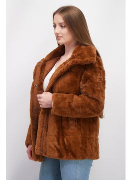 NVLT Women Textured Soft Shell Jacket, Brown  - Image 2