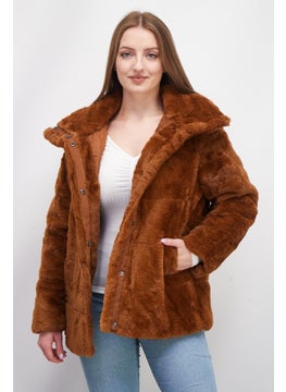 NVLT Women Textured Soft Shell Jacket, Brown  - Image 1