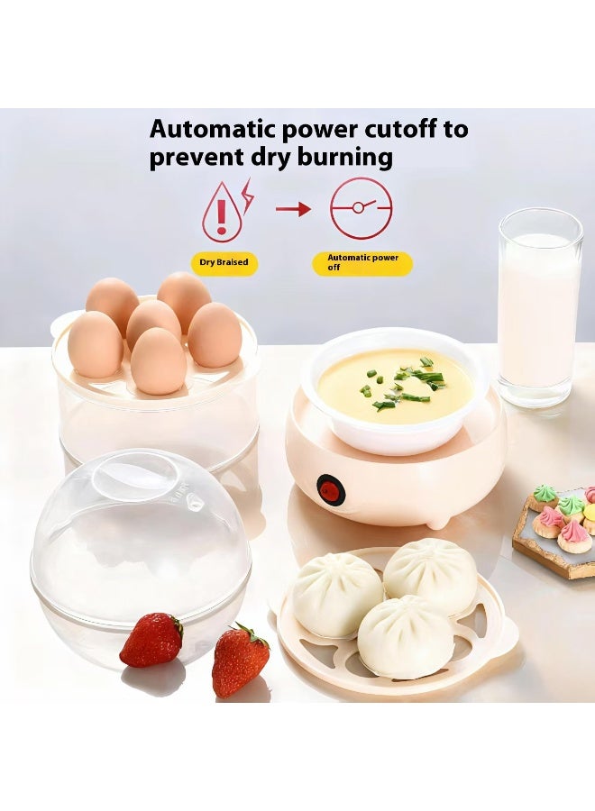 Quick Egg Cooker, Electric Egg Cooker with 5 Egg Capacity for Hard-Boiled Eggs, Medium, Soft Poached Eggs, Breakfast Vegetables & Food Steamer, BPA Free, Overheat Protection, One-Touch Button - Image 3
