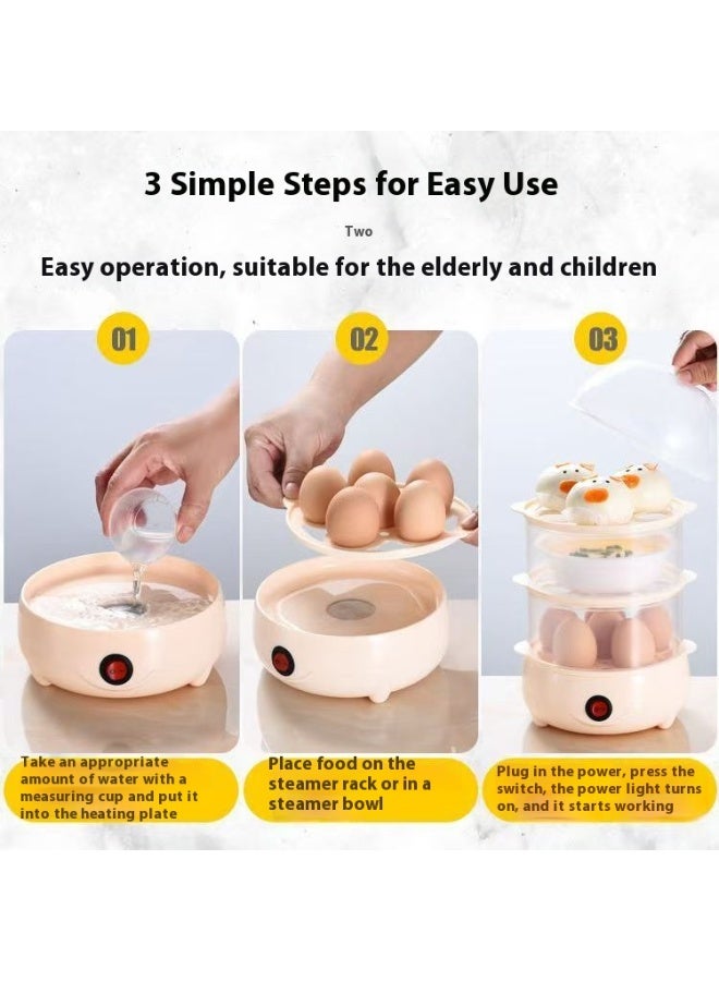 Quick Egg Cooker, Electric Egg Cooker with 5 Egg Capacity for Hard-Boiled Eggs, Medium, Soft Poached Eggs, Breakfast Vegetables & Food Steamer, BPA Free, Overheat Protection, One-Touch Button - Image 5