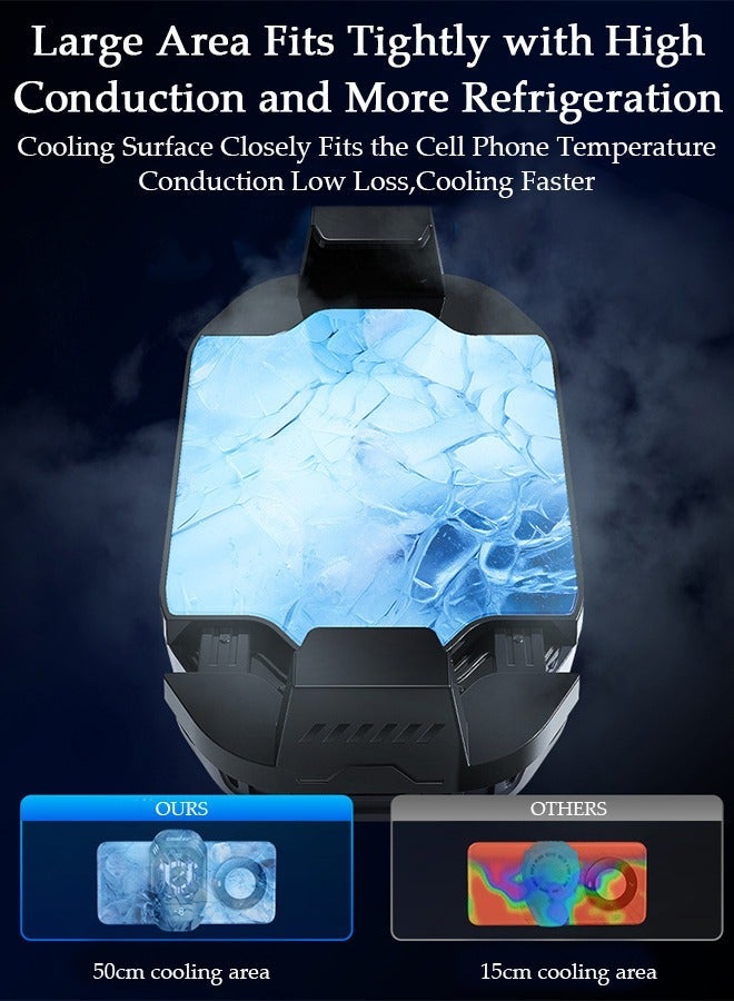 DUNISO Phone Cooler for Live Streaming and Gaming, Semi-Conductor Cooling Chip Mobile Phone Radiator with Adjustable 3 Gear Wind Speed and Adjustable Stand, Fit All Types of iPhone Android Smartphones - Image 5
