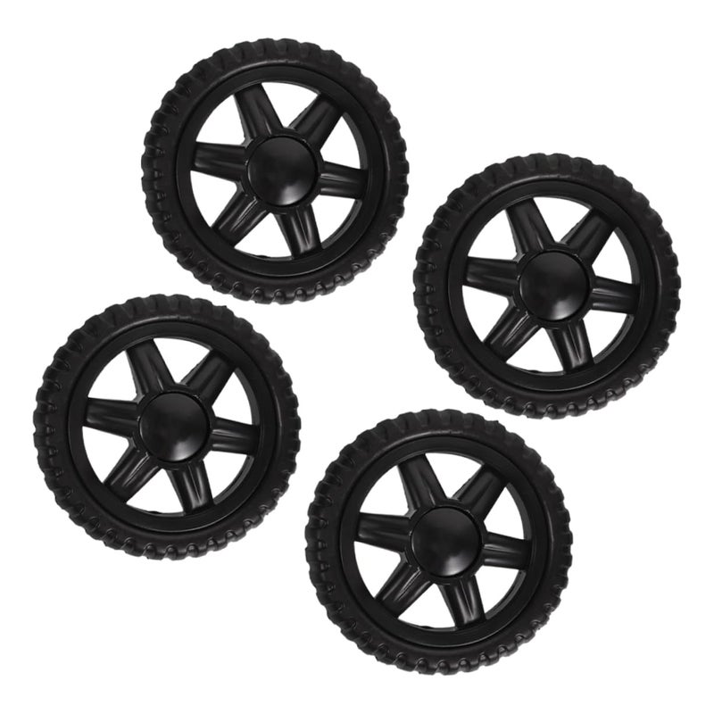 4 قطع عجلات بديلة متينة لعربات التسوق 4 بوصة باللون الأسود - Image 1