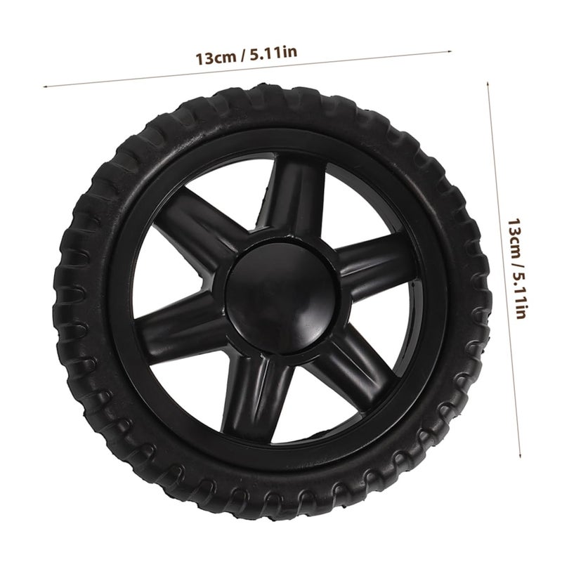 4 قطع عجلات بديلة متينة لعربات التسوق 4 بوصة باللون الأسود - Image 3