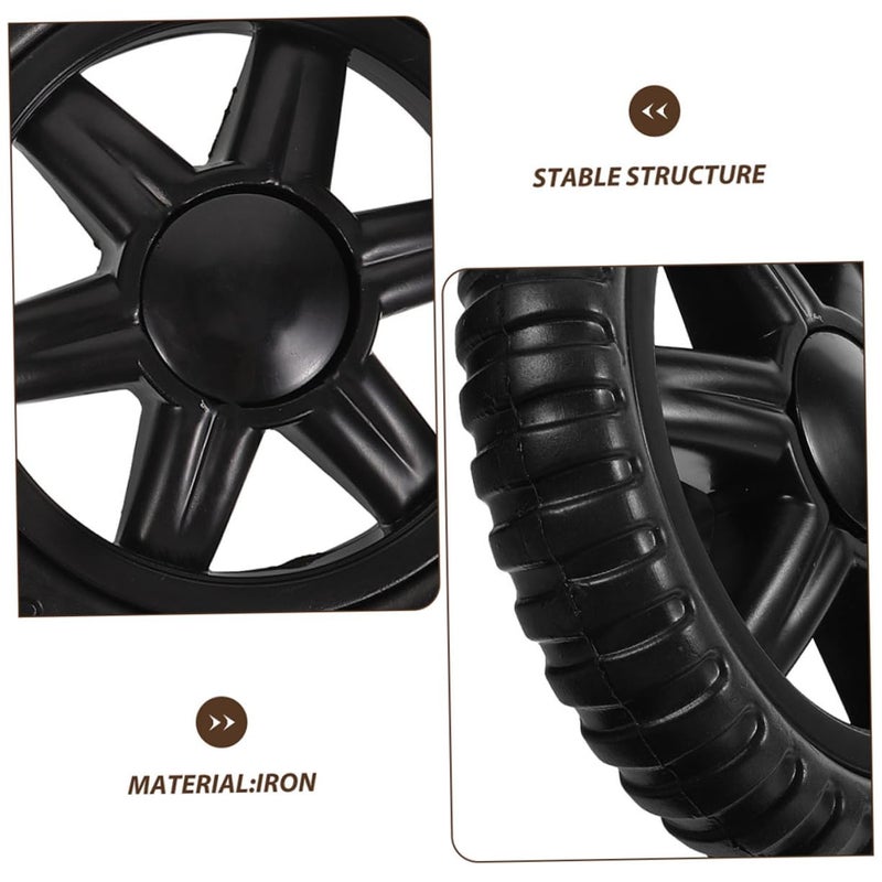 4 قطع عجلات بديلة متينة لعربات التسوق 4 بوصة باللون الأسود - Image 4