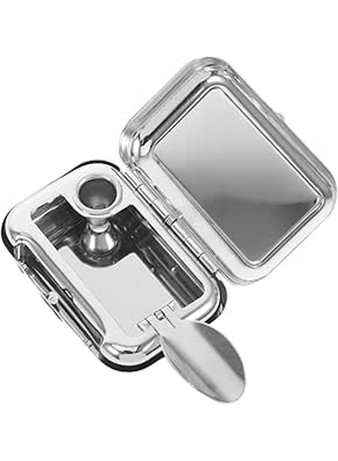 علبة سجائر محمولة من الفولاذ المقاوم للصدأ مع غطاء مضاد للرياح ومضغوط للسيارة والسفر الخارجي - Image 1