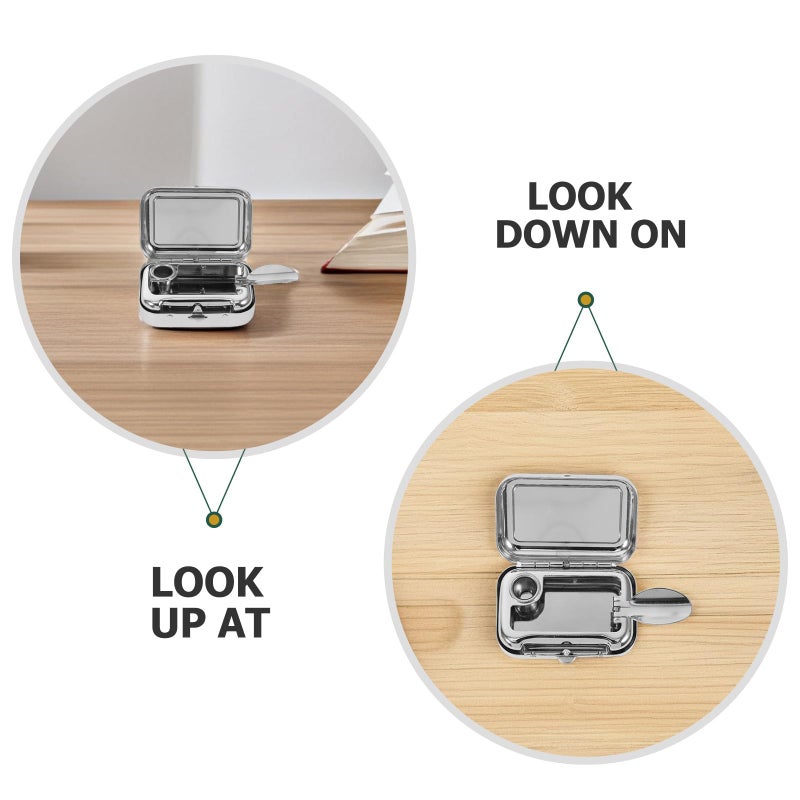 علبة سجائر محمولة من الفولاذ المقاوم للصدأ مع غطاء مضاد للرياح ومضغوط للسيارة والسفر الخارجي - Image 4