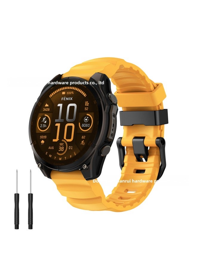 Suitable For Garmin Watch Fenix8 Silicone Sports Strap Fenixe/7/6/5 Wild Trail Outdoor Breathable Wristband 