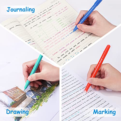 AECHY 12Pcs Dual Tip Markers Pens for Note Taking, Curve Highlighter with 10 Different Curv Shapes & 12 Colors Fine Lines, Colored Curve Pen for Students,Planners,Teachers, Scrapbook Supplies - Image 5