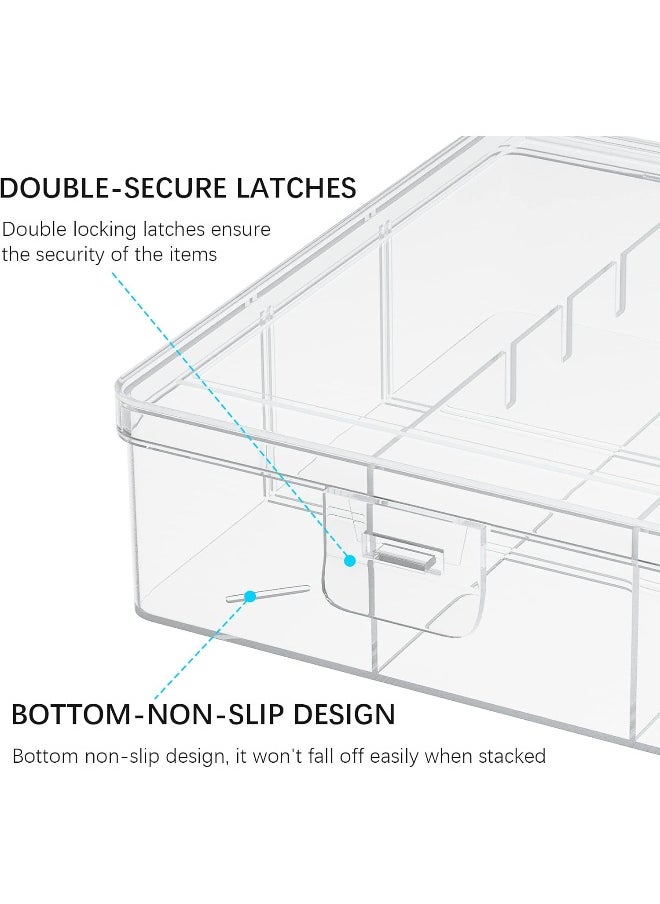 BAGTeck clear visible plastic storage box cosmetic tools storage box makeup tools fishing tackle accessory box organizer jewelry screws hardware accessories organizer box (4Pack)  - Image 1