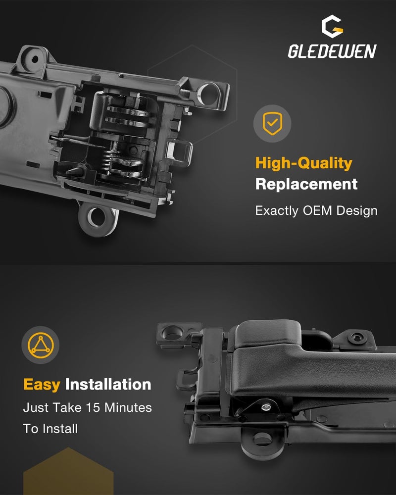 Gledewen Passenger Door Handle, Compatible with 2007-2012 Hyundai Veracruz | Textured Black Front or Rear Right Interior Handle | Replace# 82620-3J000WS, 826203J000 Inner Door Handle Part - Image 5