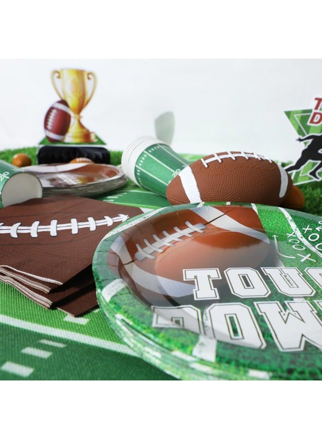 OTTPOOM Football Party Decorations Supplies 96PCS Football Plates and Napkins Set Disposable Superbowl Theme Paper Plates Napkin Cups for Football Game Birthday Party Decor Serve 24 - Image 4