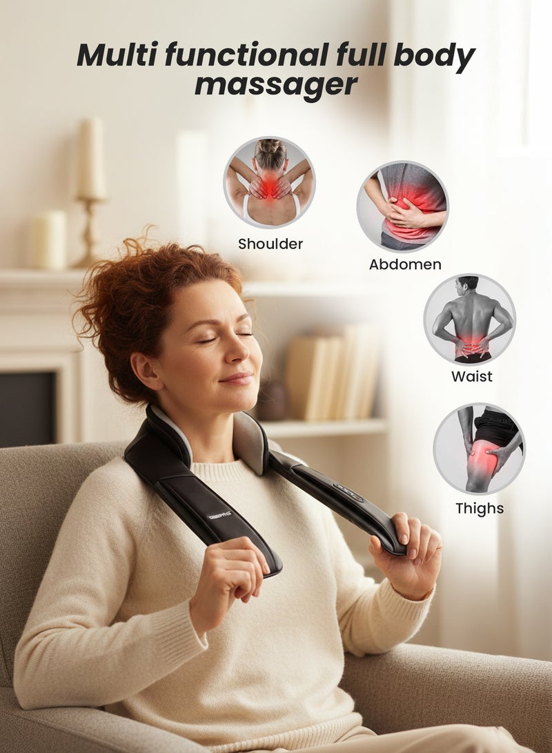 GEEPAS Portable Rechargeable Neck & Shoulder Massager | with 3 Modes, 3 Speeds, 2200mAh Rechargeable Battery, 15-Min Auto Timer & Deep-Kneading Shiatsu Nodes | GM86106 Black - Image 3