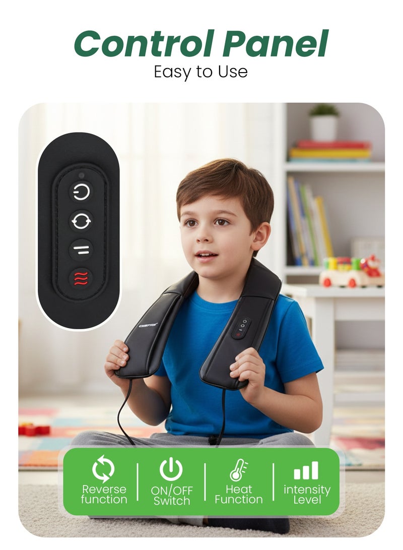 GEEPAS Portable Rechargeable Neck & Shoulder Massager | with 3 Modes, 3 Speeds, 2200mAh Rechargeable Battery, 15-Min Auto Timer & Deep-Kneading Shiatsu Nodes | GM86106 Black - Image 4