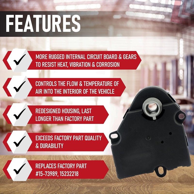 AA Ignition HVAC Air Blend Door Actuator - Replaces 15-73989, 604-140, 20826182, 1573989 - Compatible with Chevy Traverse 09-12, GMC Acadia 07-12, Buick Enclave 2008-2012 - AC Heater Blend Mode Actuator - Image 2