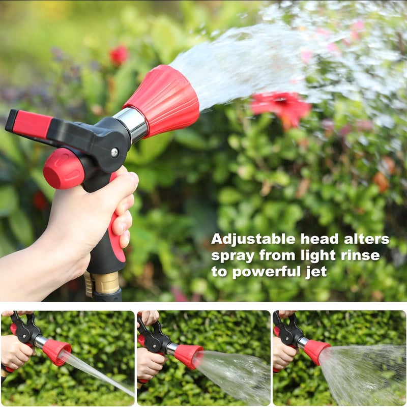 FANHAO High Pressure Fireman's Spray Nozzle, Heavy Duty Metal Garden Hose Nozzle with Lever Handle and Slip Ergonomic Grip, Adjustable Water Nozzle for Watering Lawn and Garden, Washing Car & Pet - Image 5