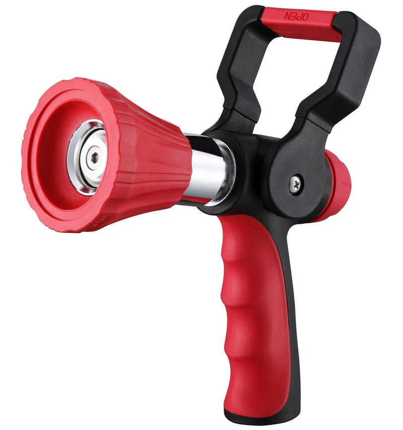 FANHAO High Pressure Fireman's Spray Nozzle, Heavy Duty Metal Garden Hose Nozzle with Lever Handle and Slip Ergonomic Grip, Adjustable Water Nozzle for Watering Lawn and Garden, Washing Car & Pet - Image 1