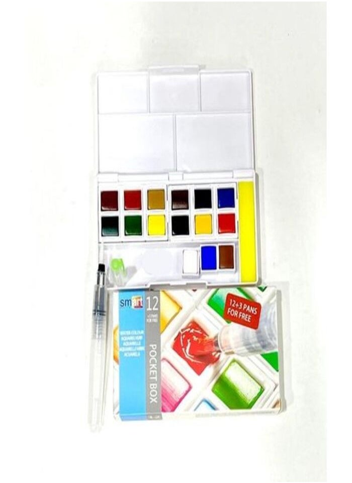 Smart Smart-12 Watercolor Paint Set + 3 Color Gift - Acurel Colors  - Image 1