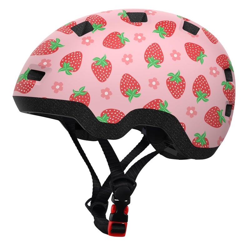 Bimalsic Toddler Bike Helmet, Helmet for Toddlers- Age 2-6 Years Old Adjustable Dial Fit (Strawberry S 48-54cm) - Image 1