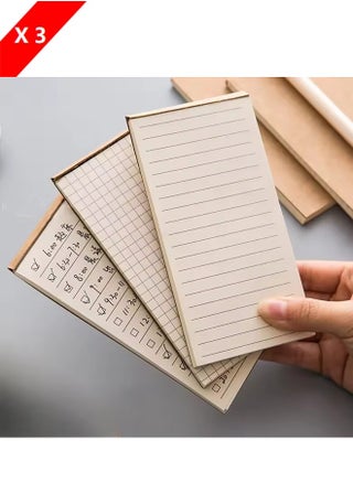 3-Piece Memo Pad Kraft Paper, 50 s Sticky Note Writing Pads for To-Do Lists, Daily Planners, and Office Notes (70*140mm) - pzsku/Z6E2FB3B479D8F08C9CBEZ/45/1749965156/04f134d1-6519-4c80-bcbb-18b6193d4503