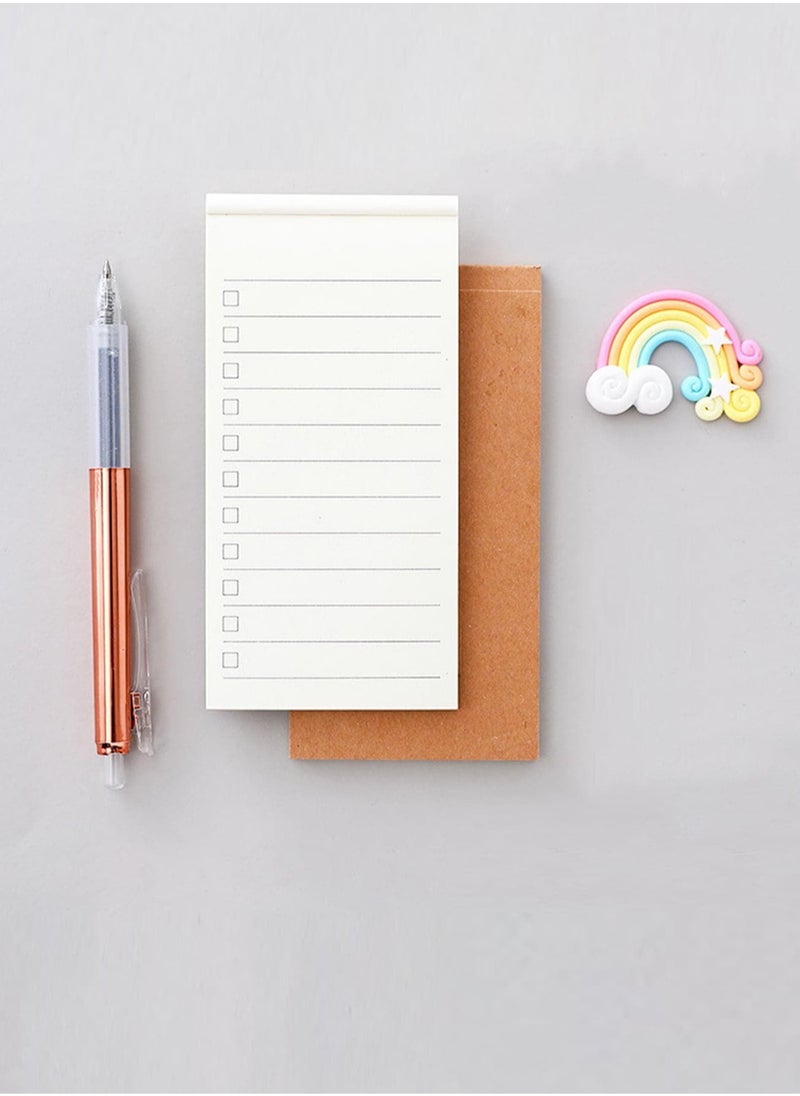 3-Piece Memo Pad Kraft Paper, 50 s Sticky Note Writing Pads for To-Do Lists, Daily Planners, and Office Notes (70*140mm)