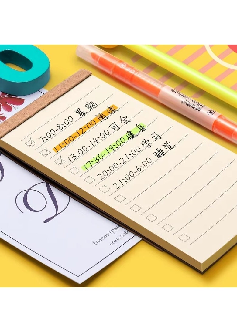 3-Piece Memo Pad Kraft Paper, 50 s Sticky Note Writing Pads for To-Do Lists, Daily Planners, and Office Notes (70*140mm)