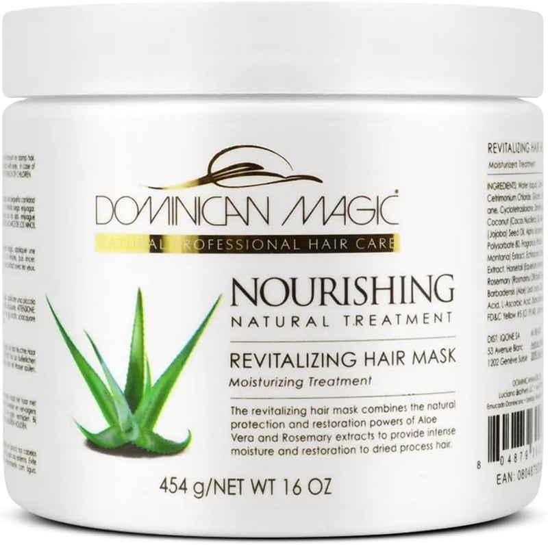 Dominican Magic Nourishing Revitalizing Hair Mask - 16oz Jar for Intense Moisture and Restoration - Image 1