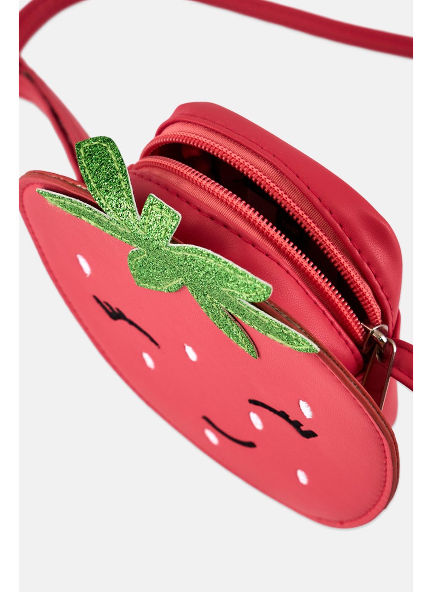 Sergent Major Kids Girl Strawberry Cross Body Bag 9 L x 13 H x 4 W cm, Red  - Image 3