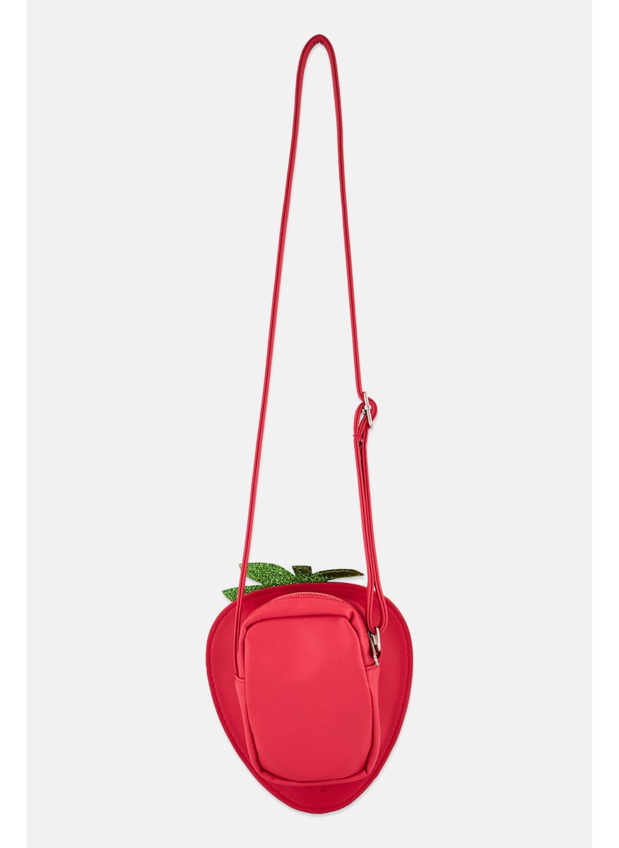Sergent Major Kids Girl Strawberry Cross Body Bag 9 L x 13 H x 4 W cm, Red  - Image 2