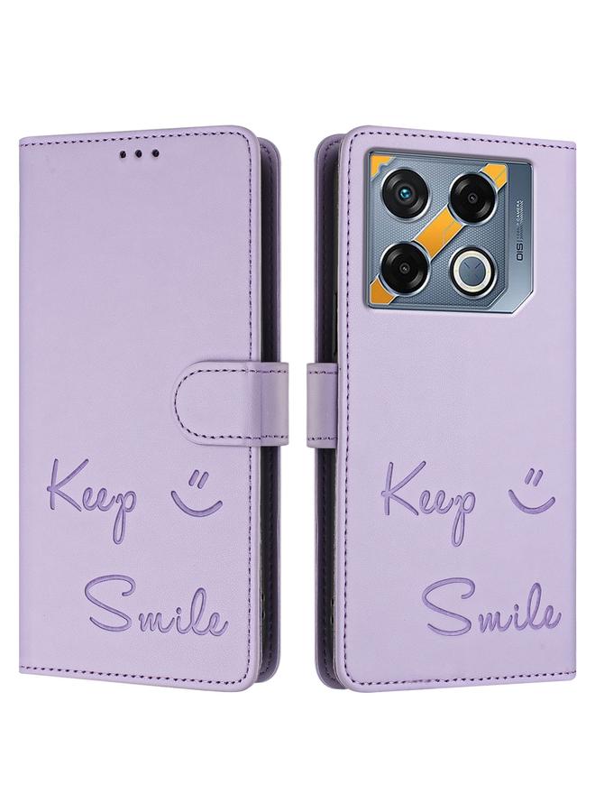 Zaboon Case For Infinix GT 20 Pro X6871 Smile Embossing RFID Leather Phone Case - Image 3