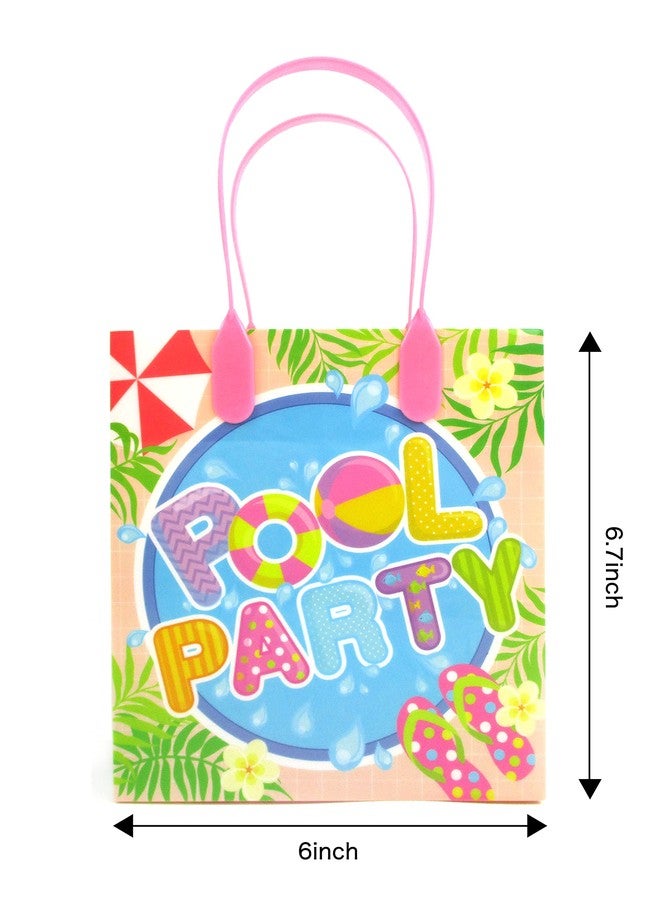 تايني ميلز أكياس هدايا لحفلات بطابع حفلات المسبح من تايني ميلز، أكياس حلوى بمقابض، أكياس حلوى لحفلات أعياد الميلاد، عبوة من 12 قطعة - Image 5