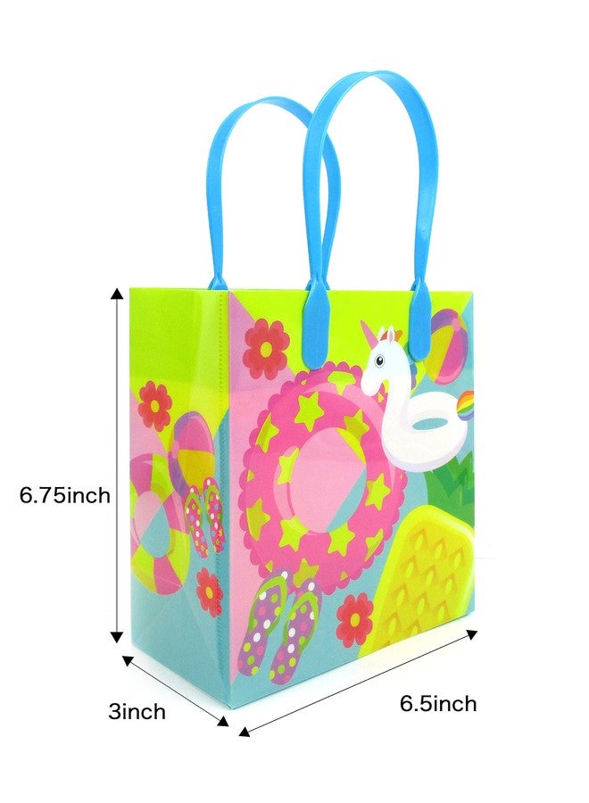 تايني ميلز أكياس هدايا لحفلات بطابع حفلات المسبح من تايني ميلز، أكياس حلوى بمقابض، أكياس حلوى لحفلات أعياد الميلاد، عبوة من 12 قطعة - Image 4