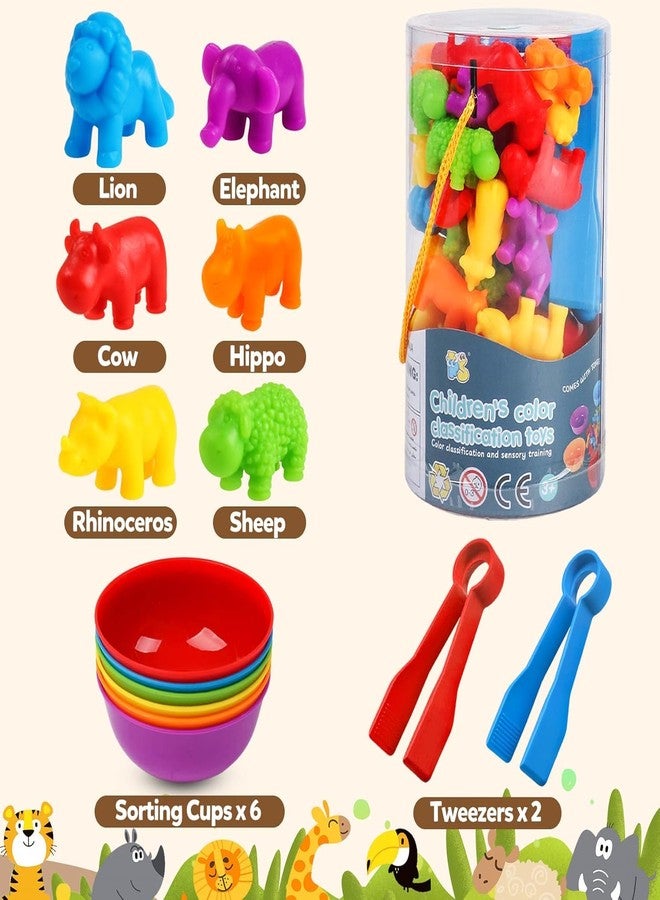 BeFunky Counting Toys Matching Game with Sorting Bowls, Color Classification and Sensory Montessori Educational Learning Toys Set Gift for Toddlers Preschool Aged 3+ Years Old Boys Girls (Zoo) - Image 4