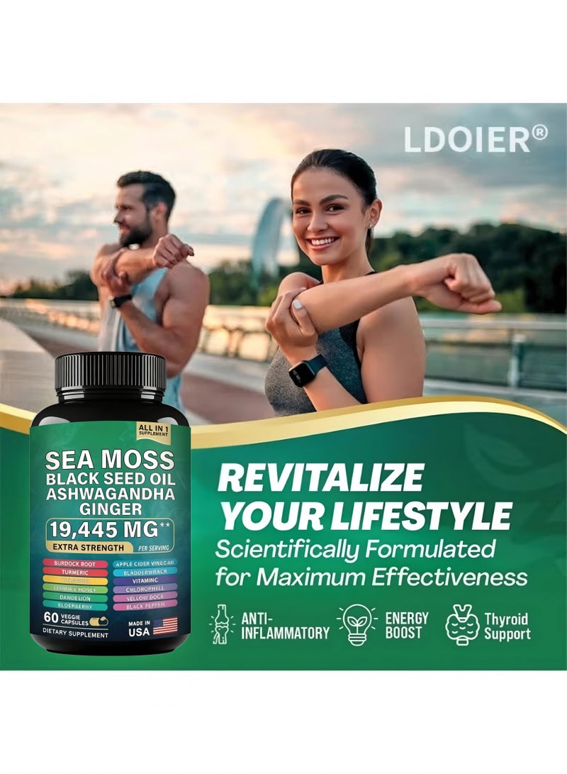 NexusTek Shilajit Sea Moss 16-in-1 Complete Super Supplement | 60 Vegetarian Capsules | Boosts Energy, Stamina, Immunity & Fights Inflammation | Extra Strength Formula with 12+ Active Ingredients | GMP Certified, 3rd-Party Lab Tested - Image 5