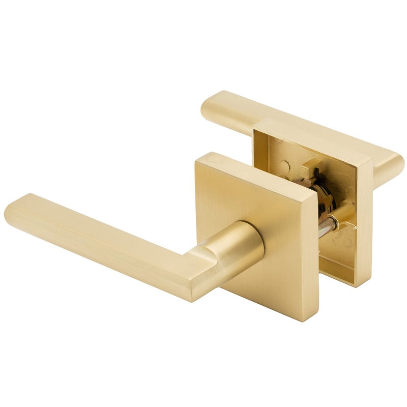 Linkaa Passage Door Lever Gold Tinted Brass Interior Door Handles Keyless Door Handles Exterior/Interior Door Handle Without Lock - Image 1