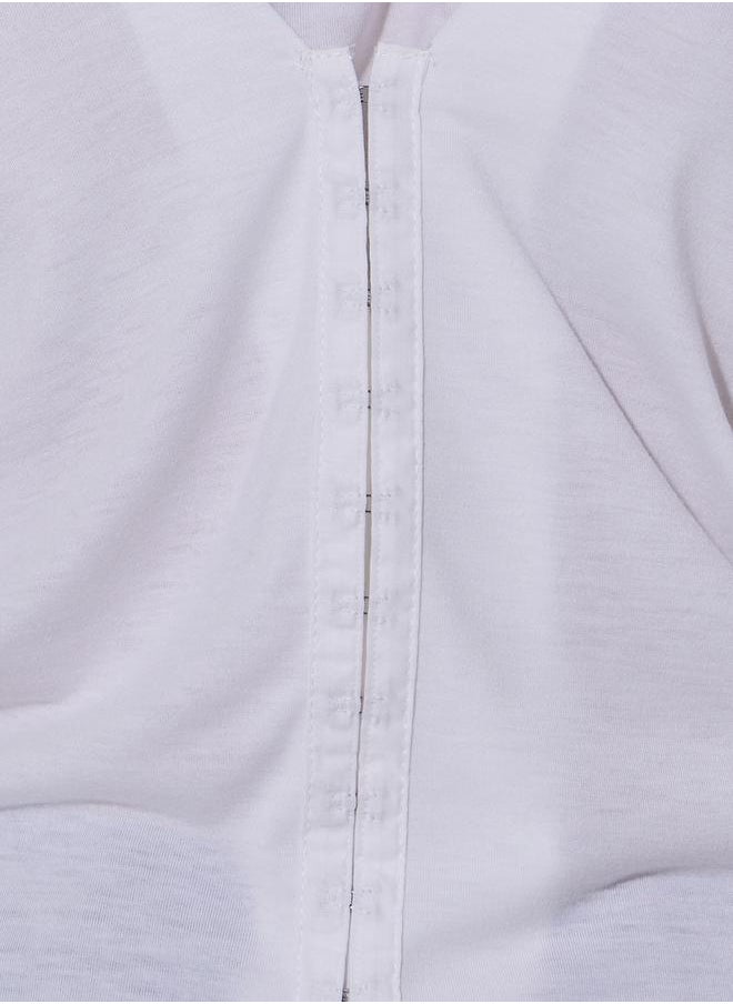 Take Two Solid Round Neck Hook and Eye Detail T-Shirt  - Image 4