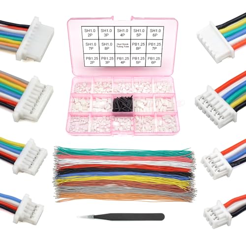 elechawk SH10 to PB125 PreCrimped Cables and Connectors Kit Compatible with JST SH 10mm Molex PicoBlade 125mm for I2C Qwiic Stemma QT Wire Flight Controller F405 H7 - Image 1