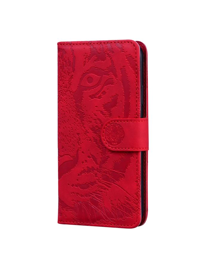 اس-توب جراب لهاتف Redmi 13 4G بنمط نمر منقوش من الجلد القابل للطي - Image 3