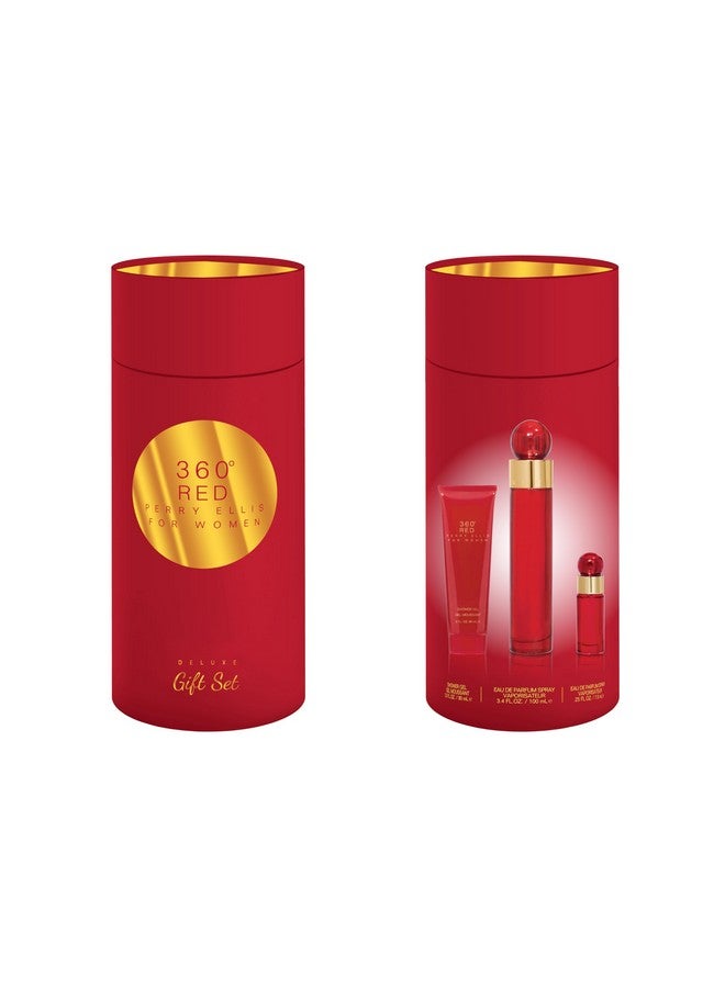 بيري إليس مجموعة هدايا بيري إليس 360° ريد للنساء، مجموعة من 3 قطع - Image 1
