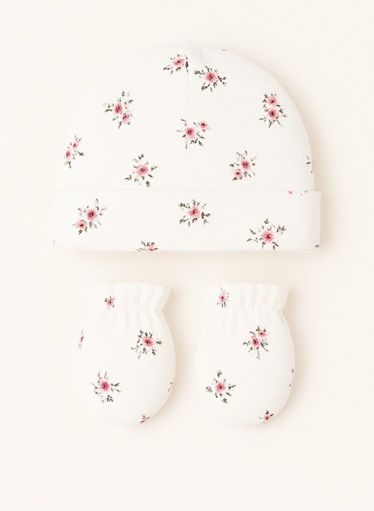 Kisunya 6-Piece Baby Girl Hat and Sock Set – Sweet Pink Rose Pattern, Includes 3 Soft & Comfortable Hats and 3 Pairs of Cozy Socks, Gentle on Newborn Skin, Windproof, Warm, and Fontanelle Protective, Ideal for Newborns and Infants, Perfect Gift Set - Image 2