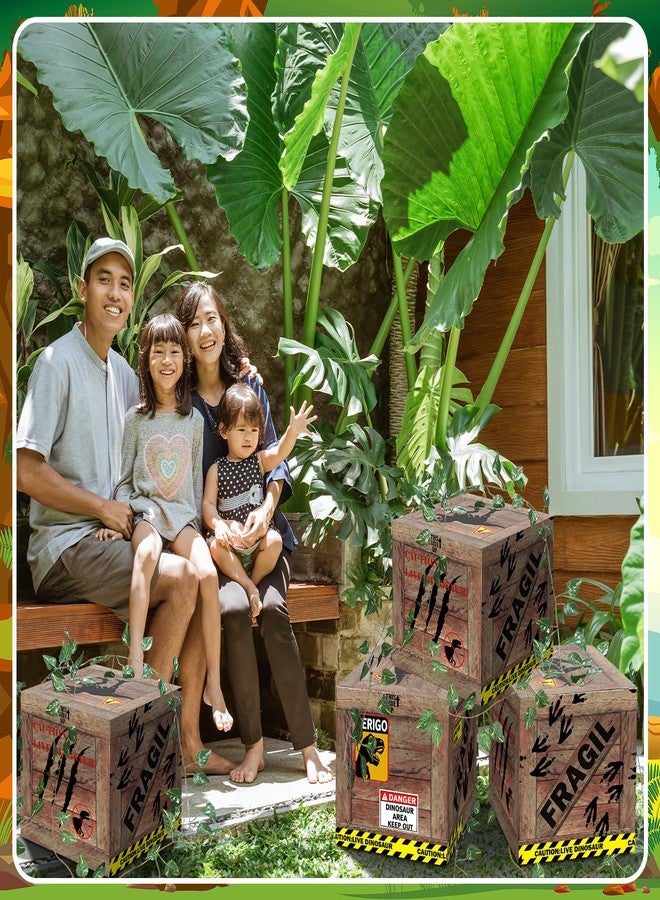 Jiytivity 6 Pcs Dinosaur Party Decorations 12 x 12 x 12 Inch Dinosaur Theme Boxes Dinosaurs Table Centerpieces Dinosaurs Boxes for Birthday Party Woodland Safari Baby Shower Decorations - Image 5