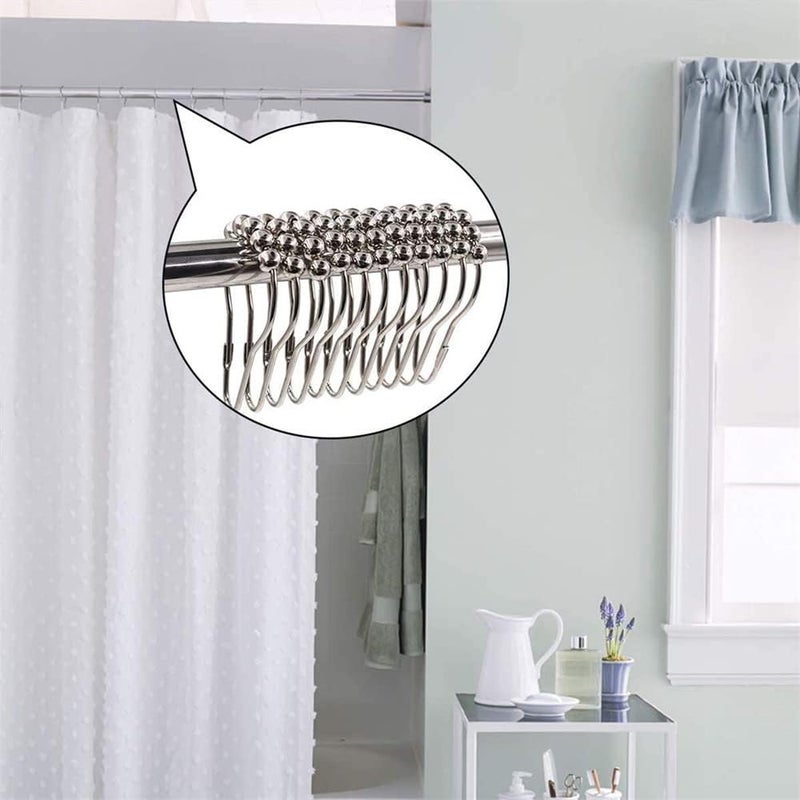 SHOPEE Curtain Rings Metal Curtain Hooks Curtain Rings Rust Proof Stainless Steel Shower Rings for Curtain Hooks for Curtain Bathroom Hangers Set of 12 - Image 2