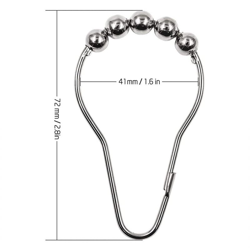 SHOPEE Curtain Rings Metal Curtain Hooks Curtain Rings Rust Proof Stainless Steel Shower Rings for Curtain Hooks for Curtain Bathroom Hangers Set of 12 - Image 5