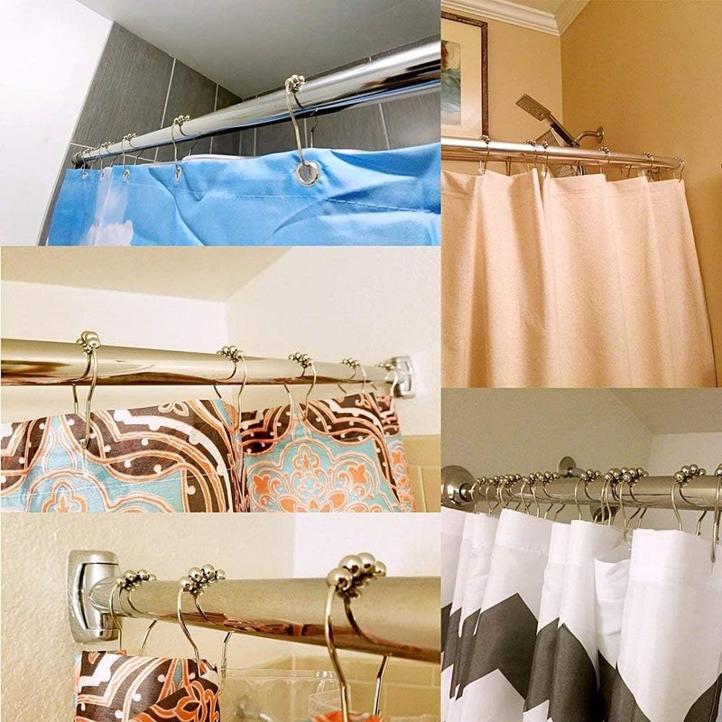 SHOPEE Curtain Rings Metal Curtain Hooks Curtain Rings Rust Proof Stainless Steel Shower Rings for Curtain Hooks for Curtain Bathroom Hangers Set of 12 - Image 3