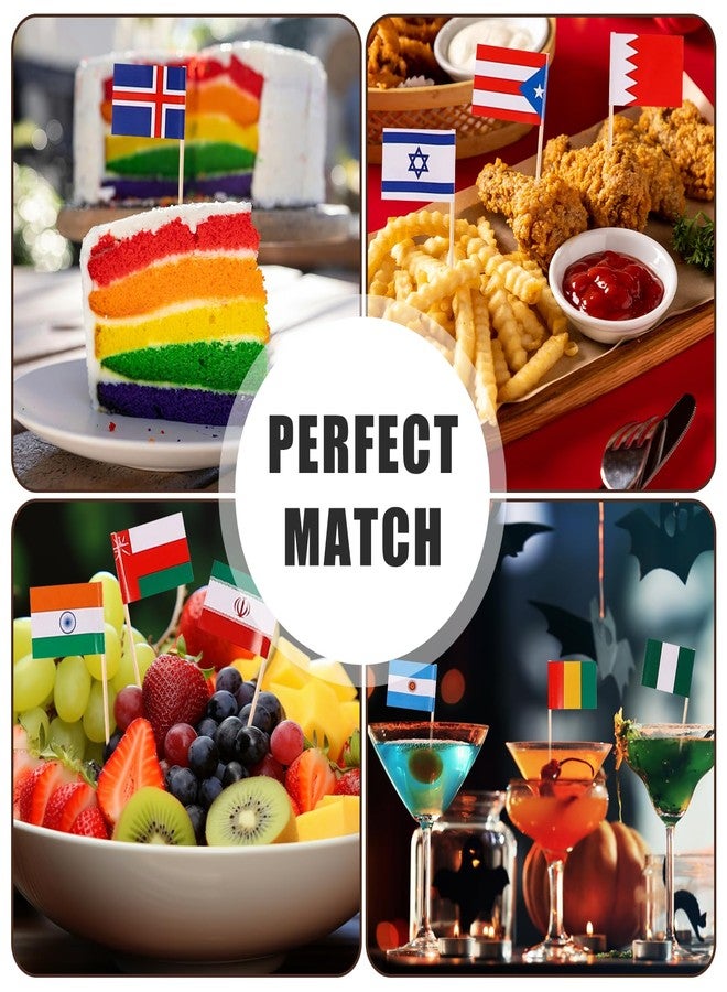 PEUTIER 200pcs Mini Countries Toothpick Flags, Mini Flags on Sticks with 100 Different Nations Double Sided World Countries Cupcake Toppers for Cupcake Dishes Fruit Platter Decoration - Image 5