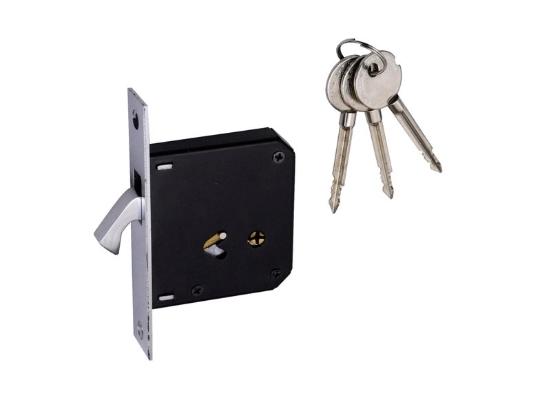 RAB Sliding Locks MS (Iron) for Doors with Security Locking Mechanism and Safety Purpose (Code:- Lock C-024 Star Key, Keys:- 2 Star Keys) (Pack of:- 2 pcs Lock) - Image 4