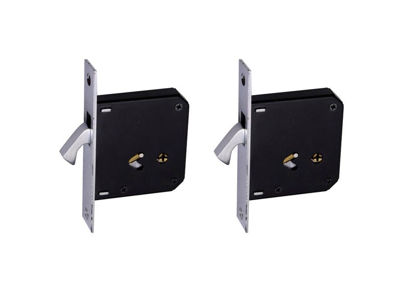 RAB Sliding Locks MS (Iron) for Doors with Security Locking Mechanism and Safety Purpose (Code:- Lock C-024 Star Key, Keys:- 2 Star Keys) (Pack of:- 2 pcs Lock) - Image 1
